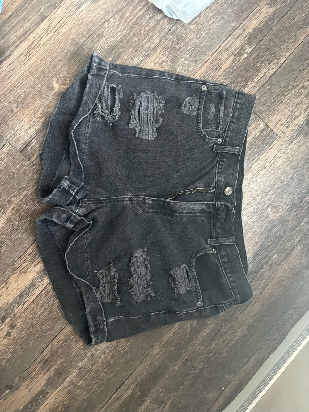 American Eagle Outfitters Black Distressed Denim Shor